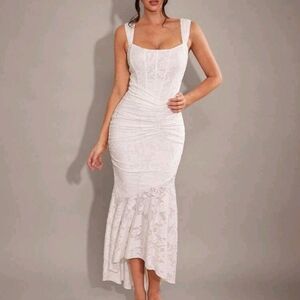 SHEIN White High Low Dress